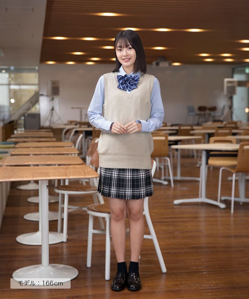 CONOMi コノミ チェック プリーツスカート ネイビー 制服 スカート