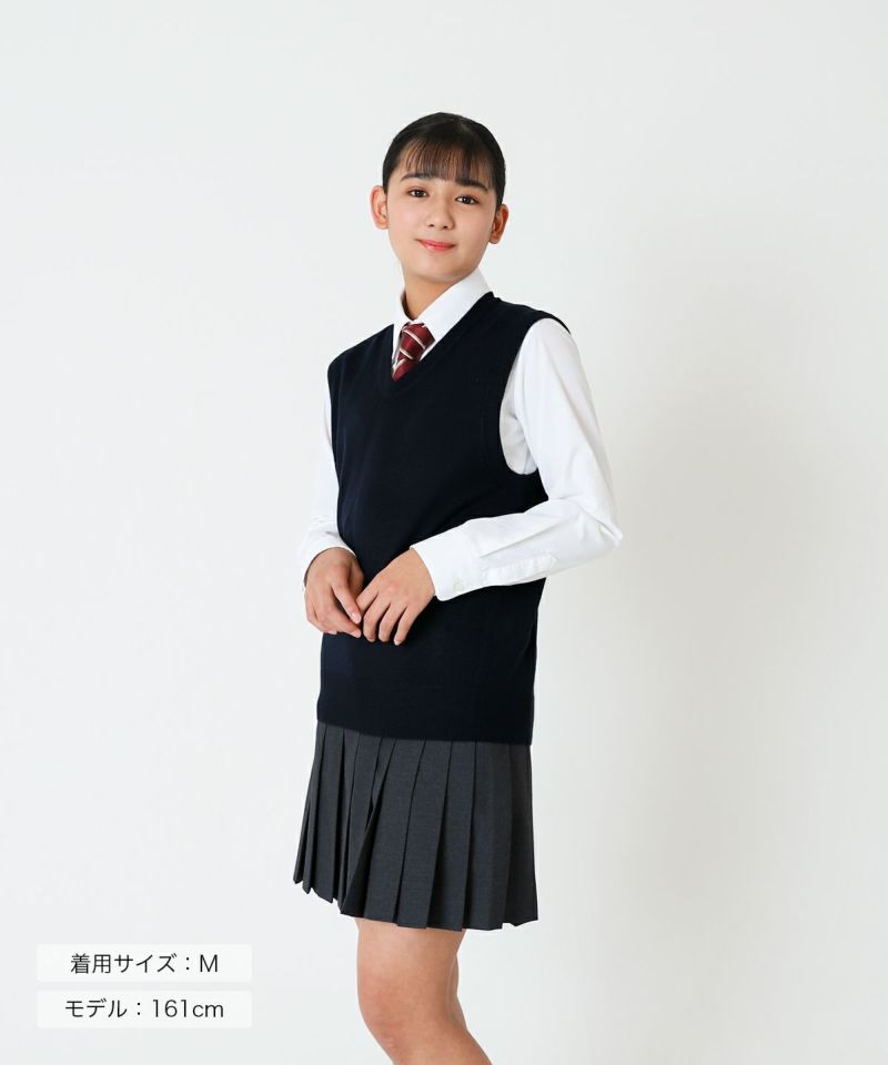 2025人気新作 無地ウール混ベスト(ネイビー) ARCPV-2011-01 原宿発の制服 | トップス
