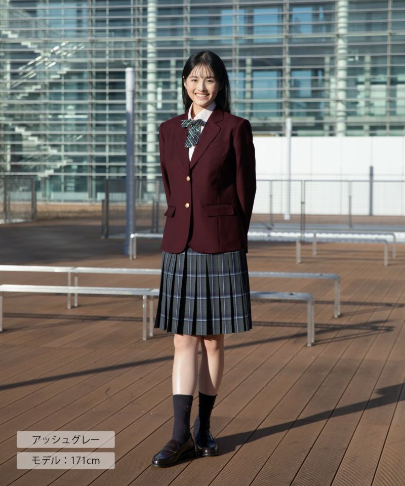 shokoグレーxs 27cm丈】スクールミドルソックス【ローレル刺しゅう全11柄