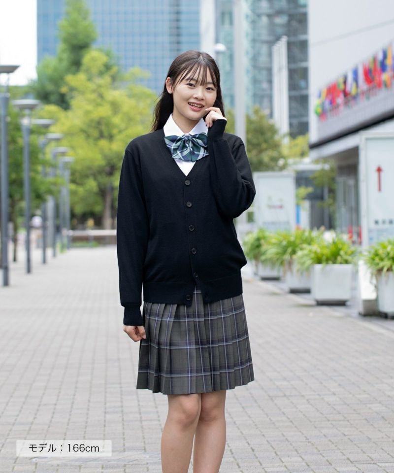 CONOMi 制服 スカート グレー×スカイブルー W80 - ひざ丈スカート